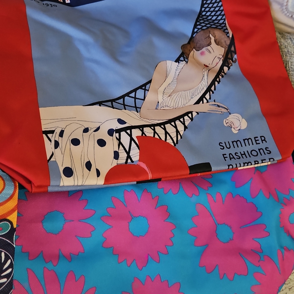 Estee Lauder Red and Blue Tote Bag